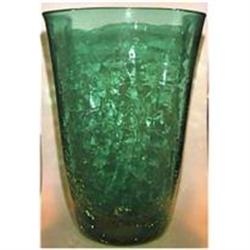 Emerald Green Colored Blenko Fluted Vase #1495866