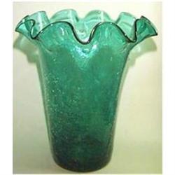 Crackle Glass Fluted Vase #1495867