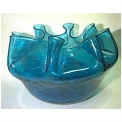 Very Large Crackle Glass Rose Bowl #1495870