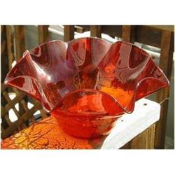 Crackle Glass flared Top Bowl #1495873