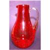 Image 1 : Crackle Glass Ruby Colored Pitcher #1495887