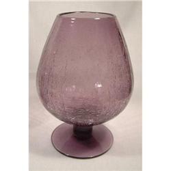 Crackle Glass Stem Footed Bowl #1495903