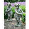 PAIR Carved Stone Garden Cherubs-Italy #1495907