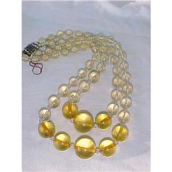 Double Strand  Lucite Necklace /sterling clasp #1495925