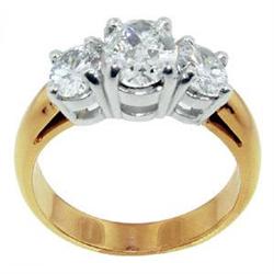 2 carat three stone ring oval diamonds ring #1496073