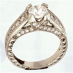 1.40 CARATS diamond solitaire ring accented #1496074