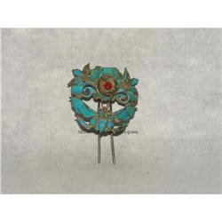 Chinese Flower wButterfly Feather Hairpin  #1496130