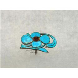 Chinese Flower w Red Bead Feather Hairpin  #1496134