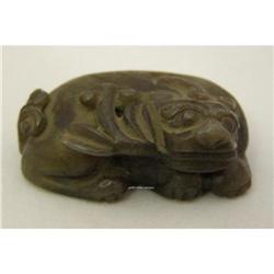 Vintage Chinese Old Jade Fu-Dog Pendant  #1496136