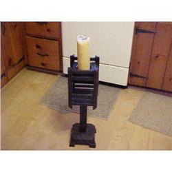 Mission style  plant/candle stand, signed #1496283