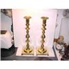 Image 1 : Brass Candle sticks;  15" tall X 4.25 base #1496295