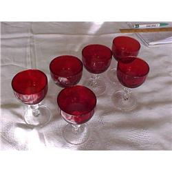 Ruby Stem Ware;  Set of 6 #1496297