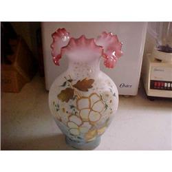 Satin Glass Vase, Hand {Painted #1496319