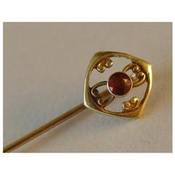Antique 14kt Yellow Gold Ruby Stick Pin Vintage#1496385