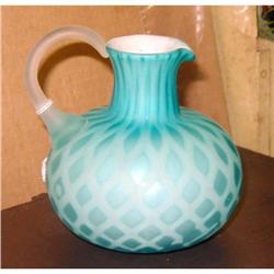 Blue Optical Design Pitcher with Satin Glass #1496401