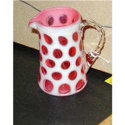 Fenton Coin Dot Cranberry Pitcher Creamer #1496402