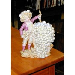 Victorian Art Nouveau Boy Mixing Grapes Vase #1496406