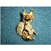 Image 1 :  VINTAGE GOLD PLATED FOX/rhinestones #1496429