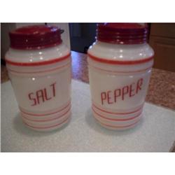 Anchor Red Stripe Barrel Salt & Pepper Shakers #1496442