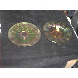 Pair Carnival Glass Plates #1509985