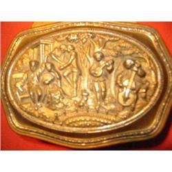 Musical scene vintage metal golden jewlery box!#1510091