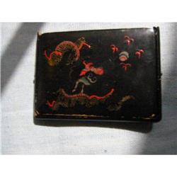 old wood painted dragon business card holder! #1510112