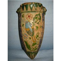 Vintage art pottery handpaint wall pocket #1510113