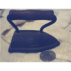 1900'S SALESMAN SAMPLE IRON WITH WOOD HANDLE  #1510116