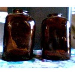 SNUFF AMBER GLASS BOTTLE CANNING JAR 2-EA IN #1510141