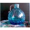 Image 1 : PITCHER, COBALT BLUE CRACKLE GLASS #1510150