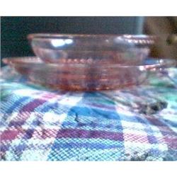 SHERBERT AND SAUCER, DEPRESSION GLASS IN PINK #1510155