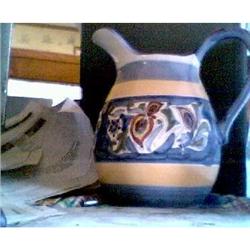 PITCHER,  WATER, FLOWER, BLUE, CONTEMPARY ART #1510182