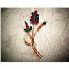 Image 1 : Coro Sterling Multi-Color Rhinestone Brooch #1510256