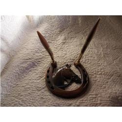 Vintage Metal Horse Head Pen Set #1510285