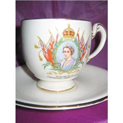 CUP AND SAUCER OF THE QUEENS CROWNED JUBILEE #1510305