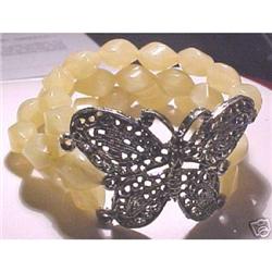 Vintage Lucite Butterfly Silvertone Bracelet #1510319