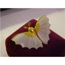 Vintage Mother of Pearl Butterfly Brooch #1510329