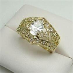 Elegant Gold Filigree Queen Victoria Ring size #1510341