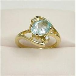 Genuine Blue Topaz & Genuine Diamond Ring size #1510342