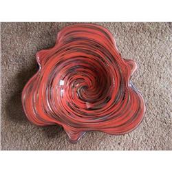  ANTIQUE ART GLASS ASHTRAY/BOWL - BEAUTY  #1510355