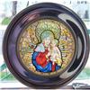 Image 1 : BEAUTIFUL MADONNA & CHILD STAINED GLASS PLATE #1510365