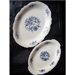 DRESDEN IMPERIAL BLUE PLATTERS-VINTAGE-HOMER #1510368