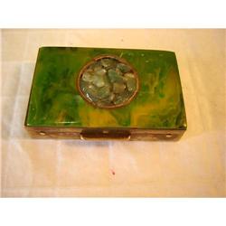 UNIQUE..PILL BOX/COMPACT W/BAKELITE TOP AND #1510426