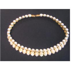 1940's Rhinestone and Goldtone Necklace #1510485