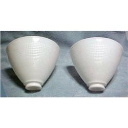 White Milk Glass Pr  Lamp Shades by Corning #1510513