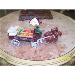 CAST IRON FRUIT WAGON FILLED WITH FRUIT #1510590