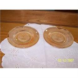2 JEANETTE "ANNIVERSARY" DEPRESSION PLATES #1510592