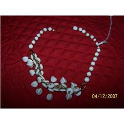 SIGNED WESTERN GERMANY WHITE GLASS NECKLACE #1510594