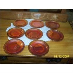 8 FEDERAL GLASS SAUCERS NORMANDIE BOUQUEST #1510595