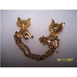 VINTAGE DOUBLE KITTY BROOCH #1510602